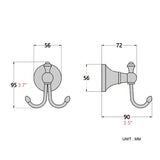Antique Brass Coat Hooks Bathroom Double Robe Hooks Wall Mounted Bedroom Towel Hook Luxury Gold