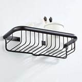 12 Inch Black Brass Wall Mount Shower Caddy Basket Oil Rubbed Bronze Draining Bathroom Shelf Modern