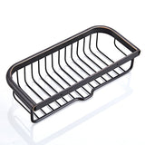12 Inch Black Brass Wall Mount Shower Caddy Basket Oil Rubbed Bronze Draining Bathroom Shelf Modern