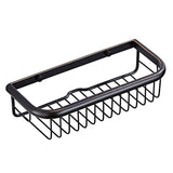 12 Inch Black Brass Wall Mount Shower Caddy Basket Oil Rubbed Bronze Draining Bathroom Shelf Modern