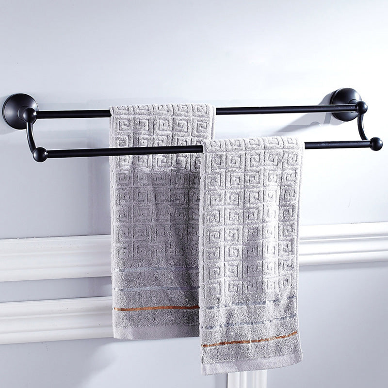 20/ 22/ 24 Inch Towel Rack Double Bar Black Wall Mounted Brass Oil Rubbed Bronze Hotel Bathroom