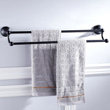 20/ 22/ 24 Inch Towel Rack Double Bar Black Wall Mounted Brass Oil Rubbed Bronze Hotel Bathroom