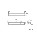 20/ 22/ 24 Inch Towel Rack Double Bar Black Wall Mounted Brass Oil Rubbed Bronze Hotel Bathroom