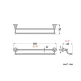 20/ 22/ 24 Inch Towel Rack Double Bar Black Wall Mounted Brass Oil Rubbed Bronze Hotel Bathroom