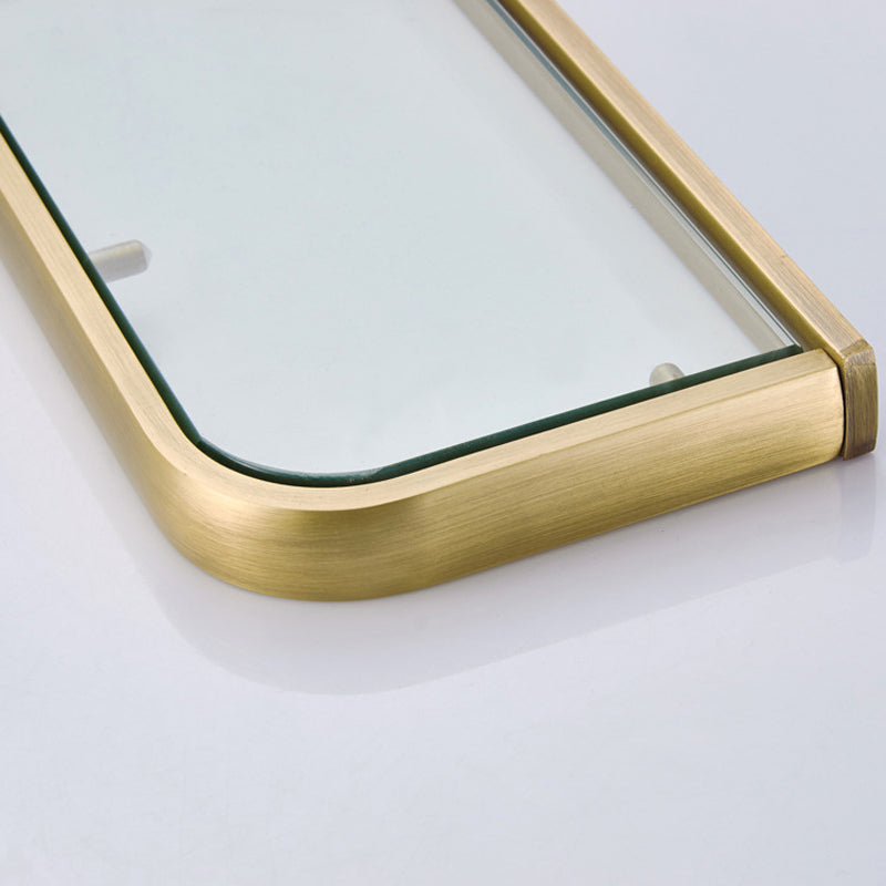 20 Gold Antique Brass Bathroom Shelves Wall Mounted Glass Phone Holder Shelf Cosmetic Storage Rack"
