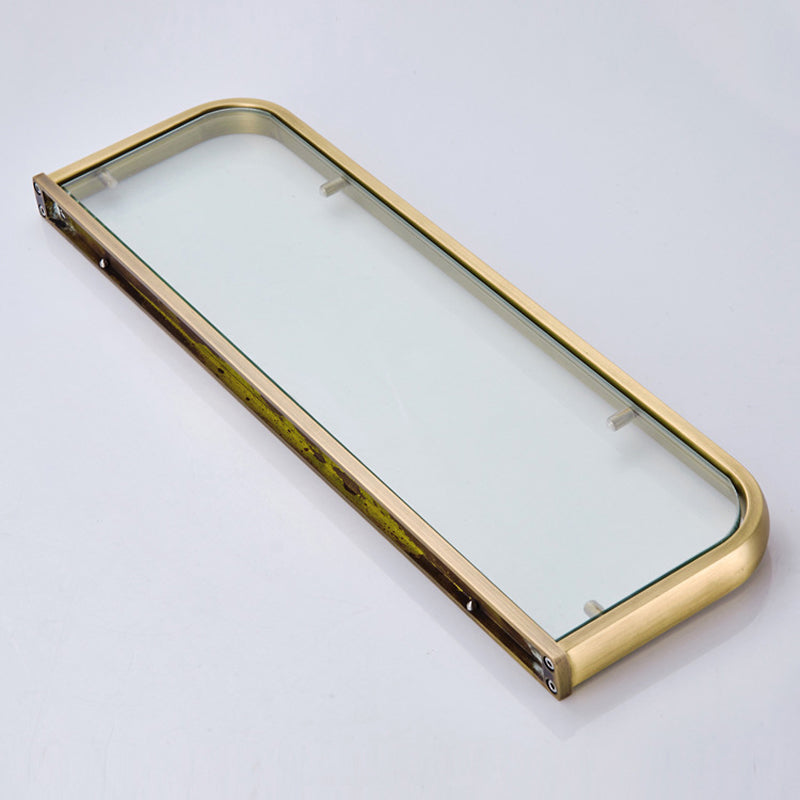 20 Gold Antique Brass Bathroom Shelves Wall Mounted Glass Phone Holder Shelf Cosmetic Storage Rack"