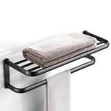22 Inch Towel Rack Brass Wall Mounted With Shelf Oil Rubbed Bronze Luxury Bathroom Hardware Modern