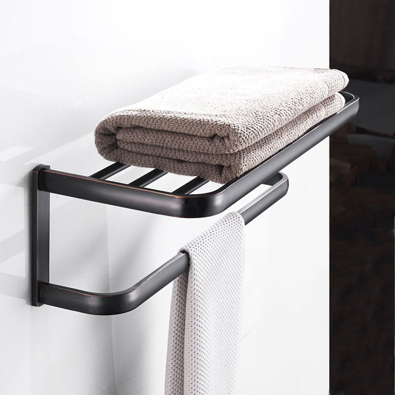 22 Inch Towel Rack Brass Wall Mounted With Shelf Oil Rubbed Bronze Luxury Bathroom Hardware Modern