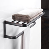 22 Inch Towel Rack Brass Wall Mounted With Shelf Oil Rubbed Bronze Luxury Bathroom Hardware Modern