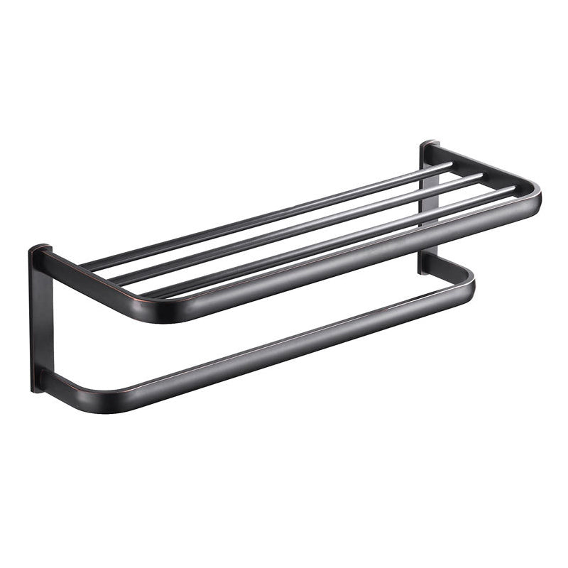 22 Inch Towel Rack Brass Wall Mounted With Shelf Oil Rubbed Bronze Luxury Bathroom Hardware Modern