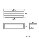22 Inch Towel Rack Brass Wall Mounted With Shelf Oil Rubbed Bronze Luxury Bathroom Hardware Modern