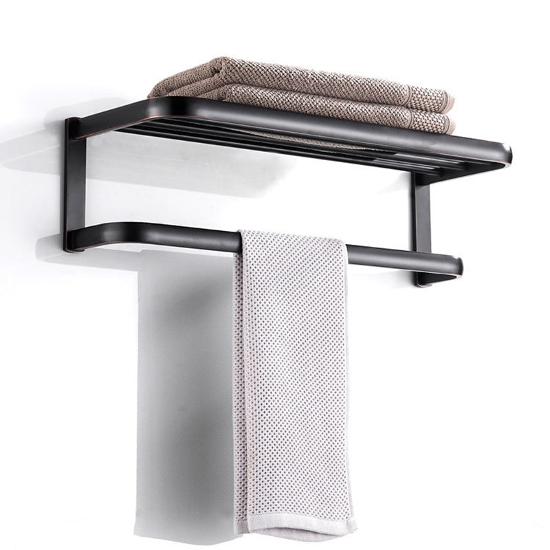 22 Inch Towel Rack Brass Wall Mounted With Shelf Oil Rubbed Bronze Luxury Bathroom Hardware Modern