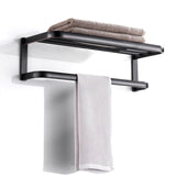 22 Inch Towel Rack Brass Wall Mounted With Shelf Oil Rubbed Bronze Luxury Bathroom Hardware Modern