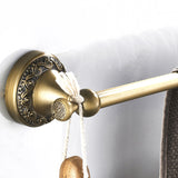 24 Inch Carved Wall Mounted Antique Brass Brushed Single/ Double Towel Racks Bathroom Hardware Gold