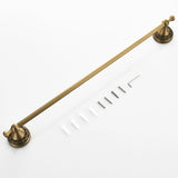 24 Inch Carved Wall Mounted Antique Brass Brushed Single/ Double Towel Racks Bathroom Hardware Gold