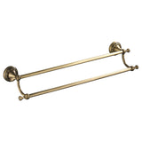 24 Inch Carved Wall Mounted Antique Brass Brushed Single/ Double Towel Racks Bathroom Hardware Gold