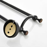 24 Inch Carved Wall Mount Brass Black Double Towel Racks Bathroom Hardware Oil Rubbed Bronze Hotel
