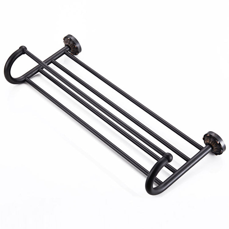 24 Inch Carved Wall Mounted Towel Rack Oil Rubbed Bronze Pineapple Pattern Brass Bathroom Bar Shelf