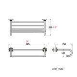 24 Inch Carved Wall Mounted Towel Rack Oil Rubbed Bronze Pineapple Pattern Brass Bathroom Bar Shelf