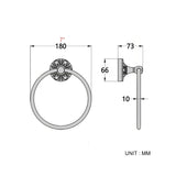 Carved Brass Round Towel Ring Oil Rubbed Bronze Wall Mount Bathroom Hardware Black Pineapple Pattern