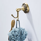 Antique Brass Bathroom Double Robe Hook Carved Rustic Door Coat Hooks Pineapple Pattern Decorative