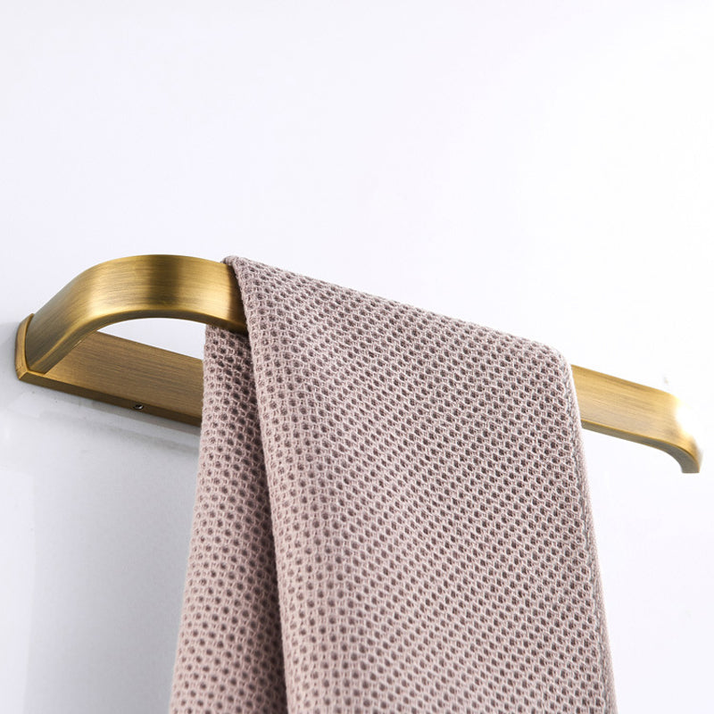 Antique Brass Brushed Towel Rack Gold Bathroom Hardware Wall Mounted Small Single Bar 12 Inch Hotel