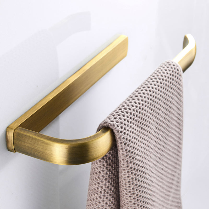 Antique Brass Brushed Towel Rack Gold Bathroom Hardware Wall Mounted Small Single Bar 12 Inch Hotel