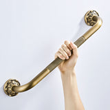 20 inch Antique Brass Pineapple Pattern Carved Safety Grab Bar Bathroom Vintage Shower Elderly Handicap