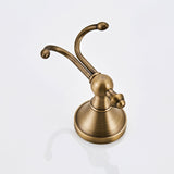 Antique Brass Coat Hooks Bathroom Double Robe Hook Luxury Gold Wall Mounted Bedroom Towel Hooks