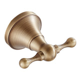 Antique Brass Coat Hooks Bathroom Double Robe Hook Luxury Gold Wall Mounted Bedroom Towel Hooks