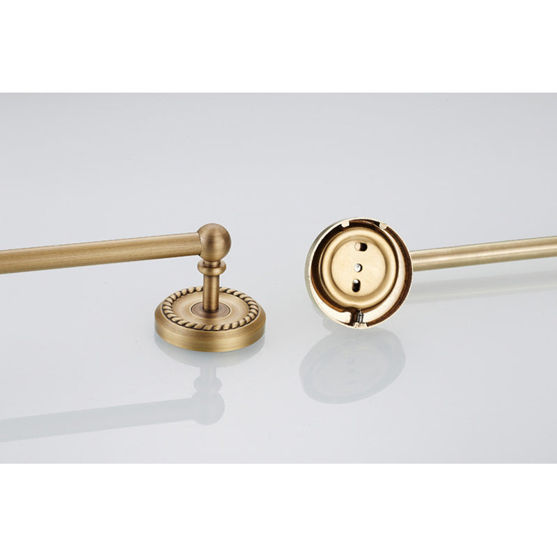 Antique Brass Golden Vintage Single/ Double Towel Racks For Bathroom Hardware Wall Mount Bar Shelf