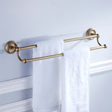 Antique Brass Golden Vintage Single/ Double Towel Racks For Bathroom Hardware Wall Mount Bar Shelf