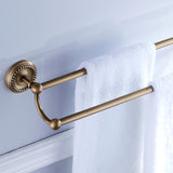 Antique Brass Golden Vintage Single/ Double Towel Racks For Bathroom Hardware Wall Mount Bar Shelf