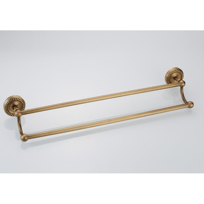 Antique Brass Golden Vintage Single/ Double Towel Racks For Bathroom Hardware Wall Mount Bar Shelf