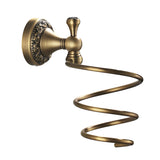 Antique Brass Hair Dryer Holder Carved  Wall Mount Dressing Table Bathroom Shelves Dressing Table Gold