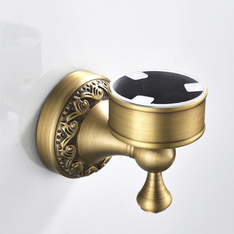 Antique Brass Shower Toothbrush Holder Carved Single/ Double Ceramic Bathroom Hardware Wall Mounted