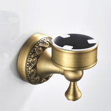 Antique Brass Shower Toothbrush Holder Carved Single/ Double Ceramic Bathroom Hardware Wall Mounted