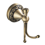 Antique Brass Single/ Double Robe Hook Carved Coat Hooks Bathroom Hardware Luxury Wall Mounted Gold