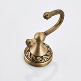 Antique Brass Single/ Double Robe Hook Carved Coat Hooks Bathroom Hardware Luxury Wall Mounted Gold