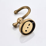 Antique Brass Single/ Double Robe Hook Carved Coat Hooks Bathroom Hardware Luxury Wall Mounted Gold