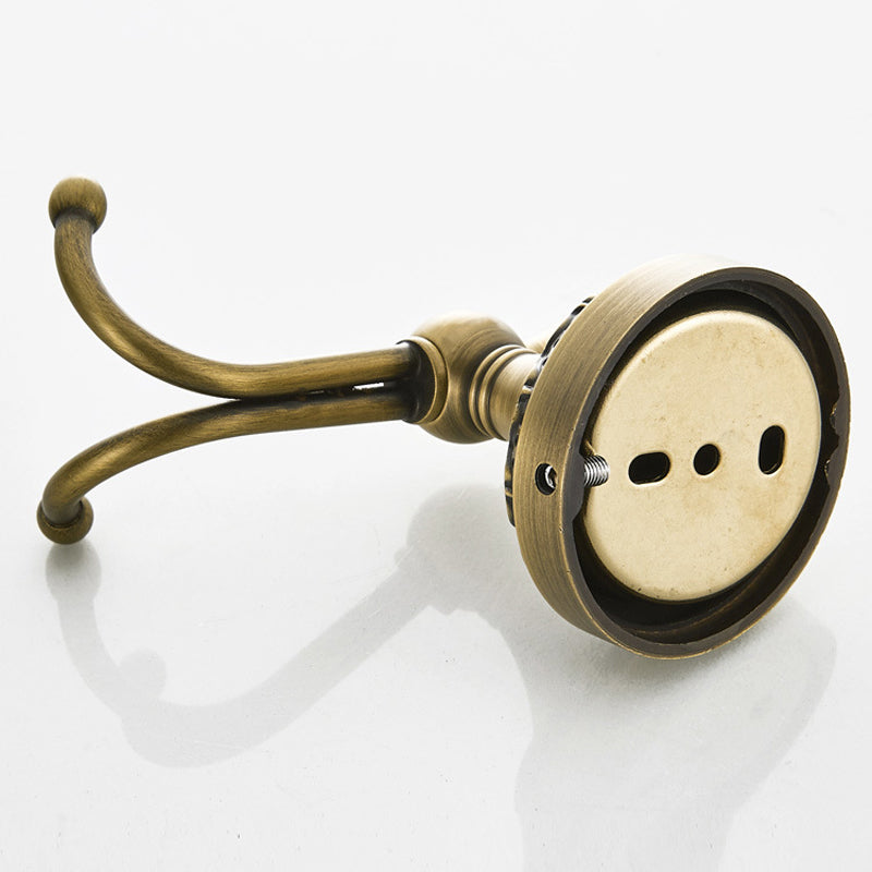 Antique Brass Single/ Double Robe Hook Carved Coat Hooks Bathroom Hardware Luxury Wall Mounted Gold