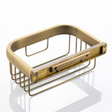 Antique Brass Toilet Paper Basket Bathroom Wall Mounted Brushed Gold Soap Dish Draining Paper Holder