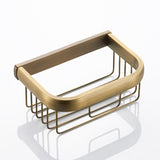 Antique Brass Toilet Paper Basket Bathroom Wall Mounted Brushed Gold Soap Dish Draining Paper Holder