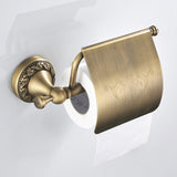 Antique Brass Toilet Paper Holder Bathroom Hardware Single Roll Holder Wall Mount Carved Brushed Gold