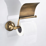 Antique Brass Toilet Paper Holder Bathroom Hardware Single Roll Holder Wall Mount Carved Brushed Gold