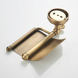 Antique Brass Toilet Paper Holder Bathroom Hardware Single Roll Holder Wall Mount Carved Brushed Gold