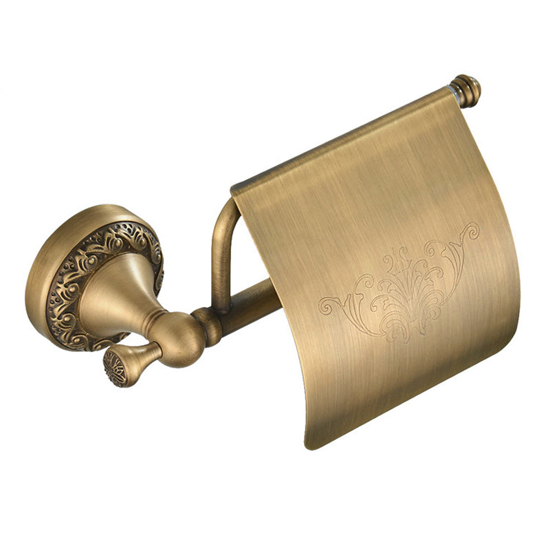 Antique Brass Toilet Paper Holder Bathroom Hardware Single Roll Holder Wall Mount Carved Brushed Gold