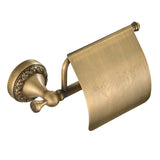 Antique Brass Toilet Paper Holder Bathroom Hardware Single Roll Holder Wall Mount Carved Brushed Gold