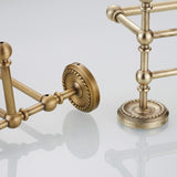 Antique Brass Towel Rack Shelf Wall Mounted Shower Unique Designer Bathroom Hardware With Towel Bar