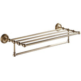 Antique Brass Towel Rack Shelf Wall Mounted Shower Unique Designer Bathroom Hardware With Towel Bar